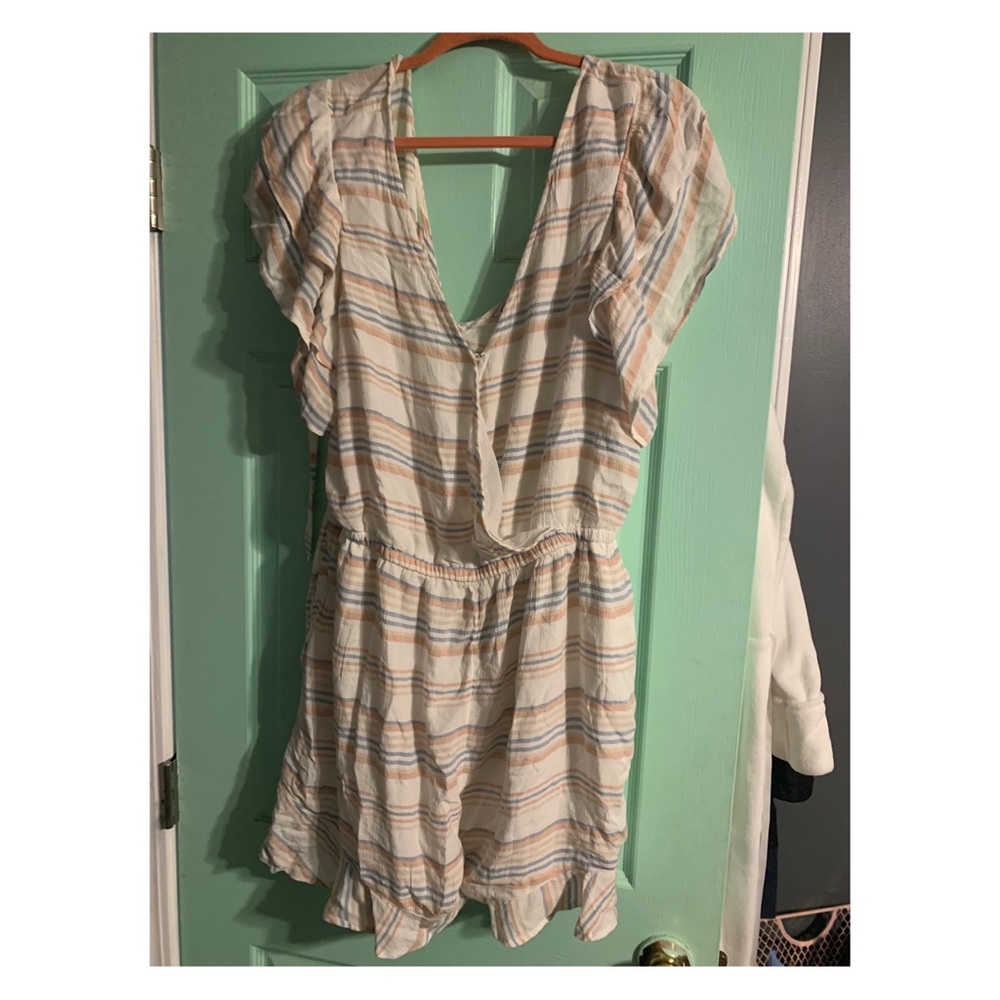 Cream stripe romper